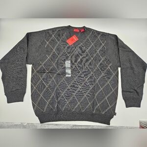 NWT IZOD Charcoal Gray Pullover 100% Cotton Sweater Mens Sz XXL